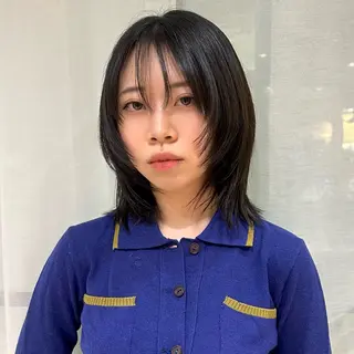 ミディアム ボブレイヤー/ ブリーチ/miyuuのヘアスタイル