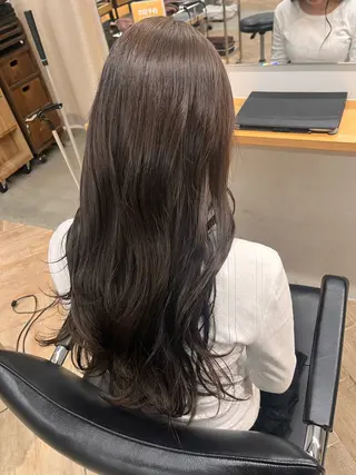 ロング カラー パーマ/縮毛矯正 /韓国風/佐藤里咲のヘアスタイル