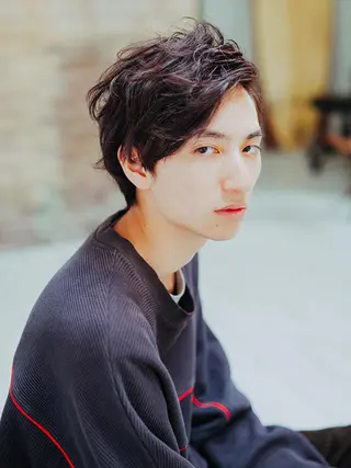 ミディアム カラー パーマ メンズ 【公式】amble luxe池袋東口🩷のヘアスタイル