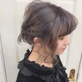 ミディアム カラー ヘアアレンジ ピンクベージュ/新潟 万代/高橋桃葉🍑のヘアスタイル