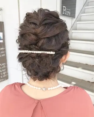 セミロング ヘアアレンジ 榎園 由美のヘアスタイル