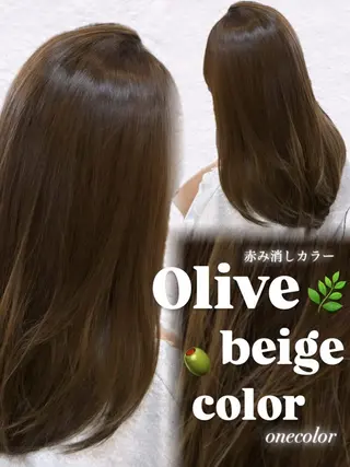 セミロング カラー 🤎韓国ヘア ベージュ まゆか🤎のヘアスタイル