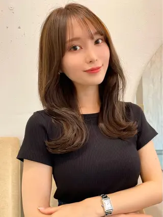 セミロング カラー 韓国ヘア🤍顔周り/ 髪質改善✨/林遼一郎のヘアスタイル