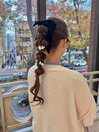 ロング ヘアアレンジ 髪質改善”艶"カラー 🤍Hono🐶のヘアスタイル