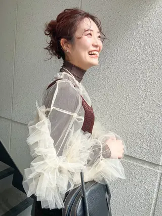 ロング ヘアアレンジ カラーパティシエ facce🌼ikoのヘアスタイル