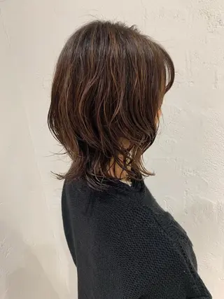 ミディアム パーマ 🫧透明感カラー/ ボブ/小笠原汐海🪽のヘアスタイル