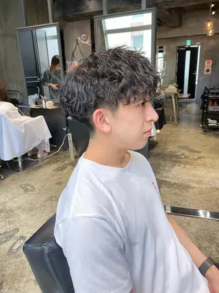 ショート パーマ メンズ Agu hair lore沼館店所属・八戸パーマ/メンズパ ーマ/シンゴ。のヘアスタイル