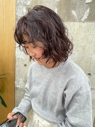 ショート パーマ 垢抜けボブ/SAHO /OAK溝の口のヘアスタイル