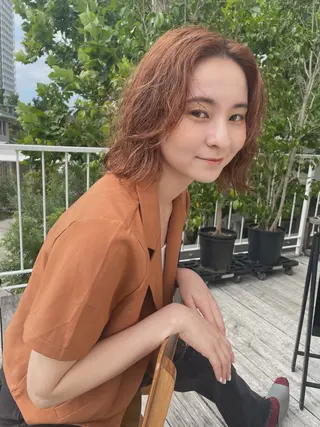 ミディアム カラー 透明感カラー/ボブ /佐藤伶のヘアスタイル