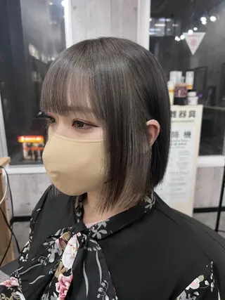 ミディアム サニーサイド大名 ダブルカラー髪質改善のヘアスタイル