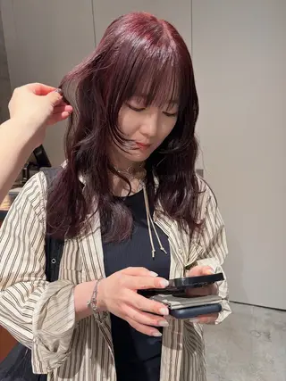 ロング カラー 原 菜帆のヘアスタイル