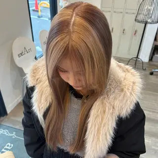 ロング 🎀ハイトーン/ 艶カラー/夕月🎀のヘアスタイル