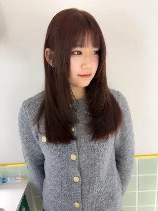 ミディアム カラー ヘアアレンジ ®️レイヤー/透明感 カラー/星野六三四のヘアスタイル