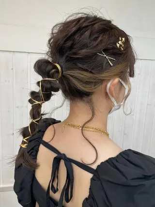 ミディアム カラー パーマ ヘアケア特化型サロン newi 梅田のヘアスタイル