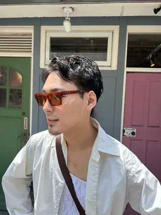 ショート パーマ メンズ 清水千優/パーマ/透 明感カラー/メンズのヘアスタイル