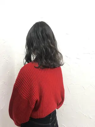 ミディアム カラー 大人垢抜け ダブルカラー【上野】のヘアスタイル