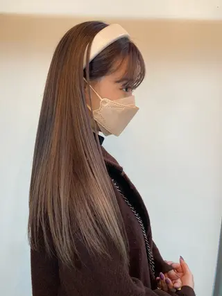 セミロング カラー 横浜美容室／暖色系 michika🌹のヘアスタイル