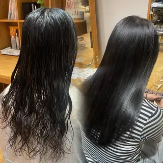 ロング パーマ 縮毛矯正/レイヤー /ひかるのヘアスタイル