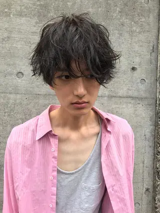 ショート パーマ メンズ 川本 裕🌿のヘアスタイル