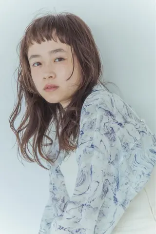 ロング カラー パーマ 植田 能生のヘアスタイル