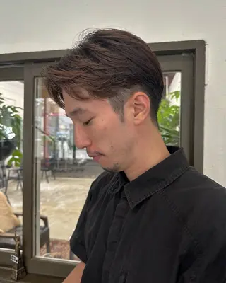 ミディアム BOW【ボウ】所属・メンズパーマ/本町/ 心斎橋/Takumiのヘアスタイル