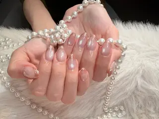 ネイル リボン、ガーリー パーツ放題専門店のネイルデザイン