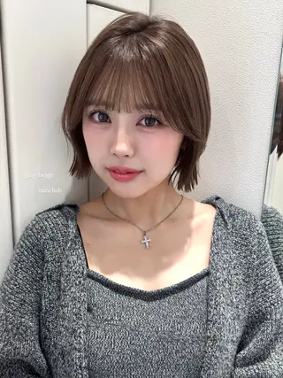 ショート カラー ばんちなつ / ボブ/透明感カラーのヘアスタイル
