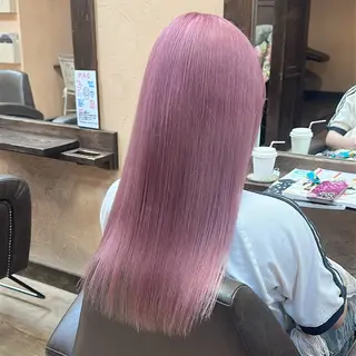 セミロング カラー ブリーチ🩵レイヤー Maho🐻‍❄️のヘアスタイル