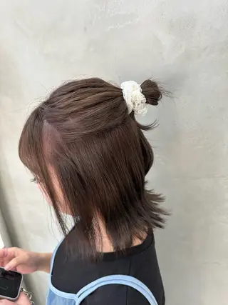 セミロング カラー さあや 【透け感/艶感】のヘアスタイル