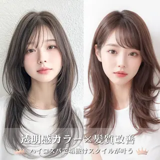 セミロング カラー SOURCE 天王寺のヘアスタイル