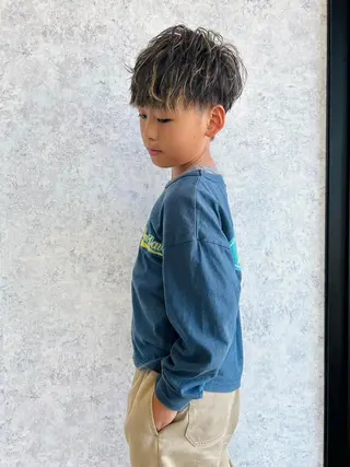 カラー メンズ ショート Kobayashi ハイライト/ショートのヘアスタイル