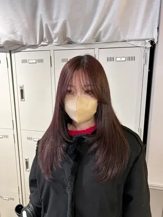 ロング カラー 🥯縮毛/レイヤー/ ベージュヘア🥯のヘアスタイル