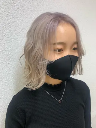 ショート カラー ヘアアレンジ 🧨ブリーチー×ボブ レイヤー💎じゅえるのヘアスタイル