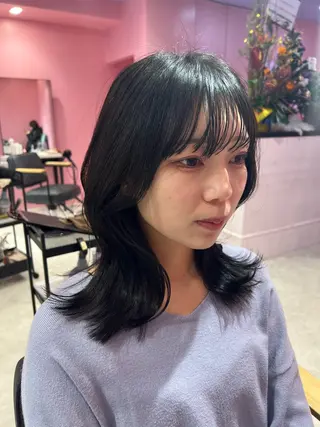 ミディアム 紙屋町ショート /ボブ　パーマ河内蓮のヘアスタイル