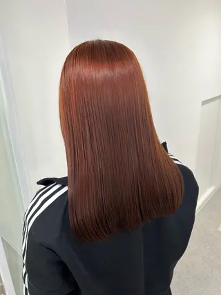 セミロング カラー 愛結 暖色カラー🎀🩰のヘアスタイル