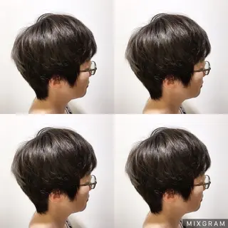 ショート カラー 海外風レイヤーカット 👑店長　平松　由のヘアスタイル