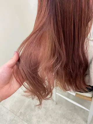 カラー 切りっぱなしボブ／ 暖色カラー／なつみのヘアスタイル