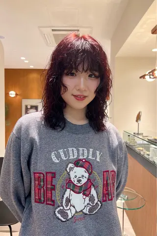 ミディアム カラー パーマ yiye   神宮前所属・manami /暖色 /カットモデル募集のヘアスタイル