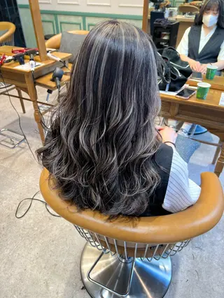 セミロング 韓国レイヤーカット/ 縮毛矯正/羽田航のヘアスタイル