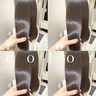 セミロング カラー コテ巻き風パーマ✨ 韓国ヘア🤎近下菜央のヘアスタイル