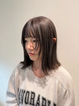 ミディアム カラー 木村 架音のヘアスタイル