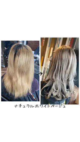 セミロング カラー ハイライト/インナー /ブリーチ/レイヤーのヘアスタイル