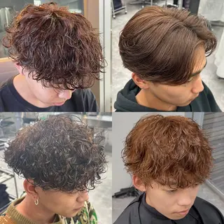 ミディアム カラー パーマ メンズ メンズパーマ特化 🔥韓国ヘア職人🔥のヘアスタイル