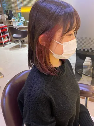 ミディアム カラー ✨垢抜け✨3Dカラー 山本美侑のヘアスタイル