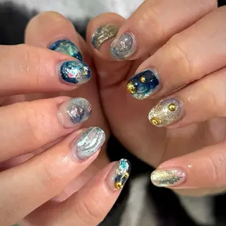 ネイル 𝙃𝙖𝙧𝙪⋆ ˚꩜｡個性派のネイルデザイン