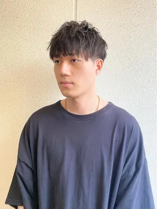 ショート パーマ メンズ ボブ/髪質改善/ レイヤー/池澤慎人のヘアスタイル