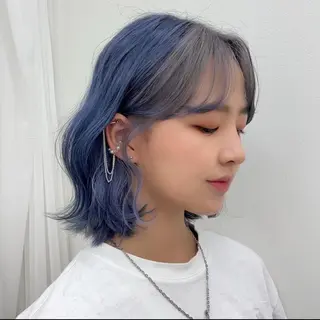 ミディアム カラー ヘアアレンジ 🌟🍒ハイトーン 韓国ヘア/ユウミのヘアスタイル