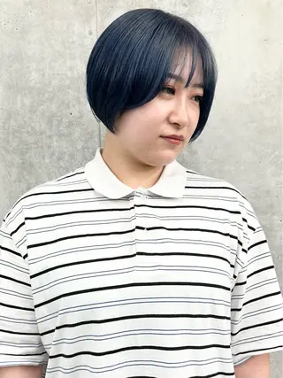 ショート カラー 小顔ボブ/お悩み解決 /ボブパーマ/とういのヘアスタイル