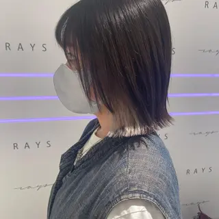 ミディアム カラー ｱｵﾇﾏﾐﾕ☁️ /ボブ/ハイトーン/のヘアスタイル