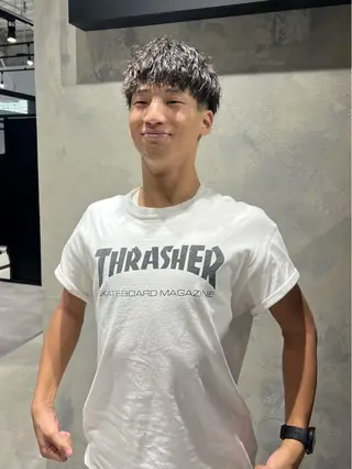 ショート カラー kimika🥑 メンズ/髪質改善のヘアスタイル